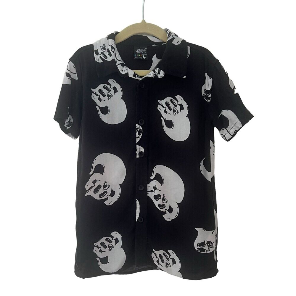 cuidado con el‎ perro Boys Button Up Shirt Ghost Size 4t